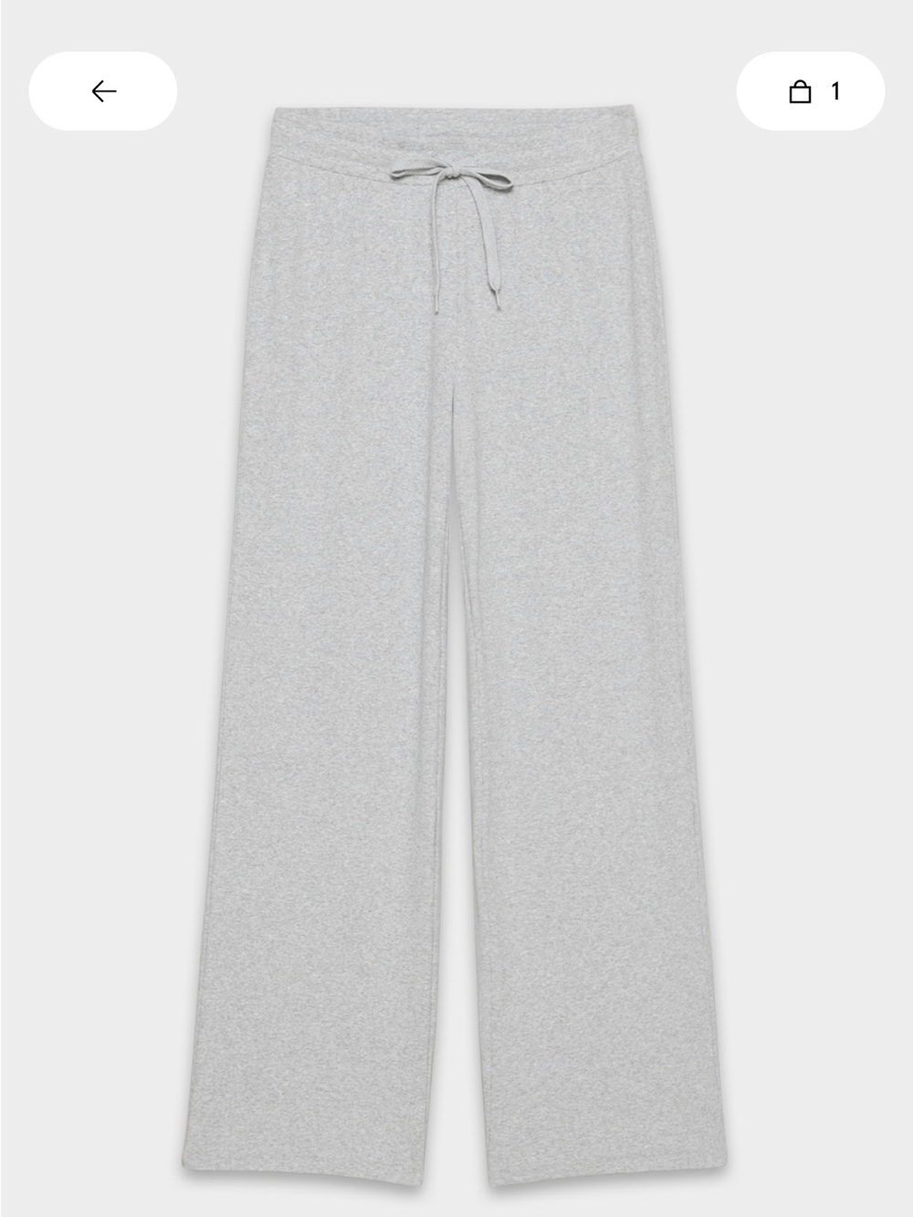Aritzia Wide-Leg Rib Kickback Pants — Light Gray